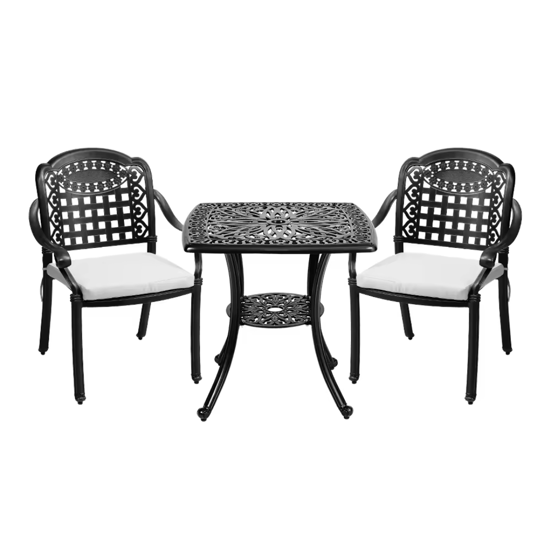Aluminium bistro outdoor furniture set, style 2