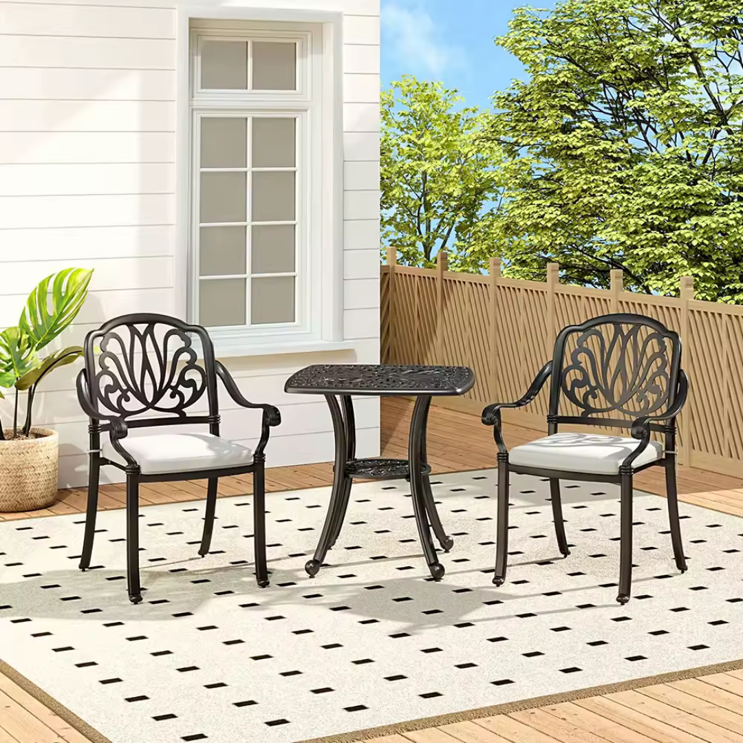 Aluminium bistro outdoor furniture set for patio or balcony