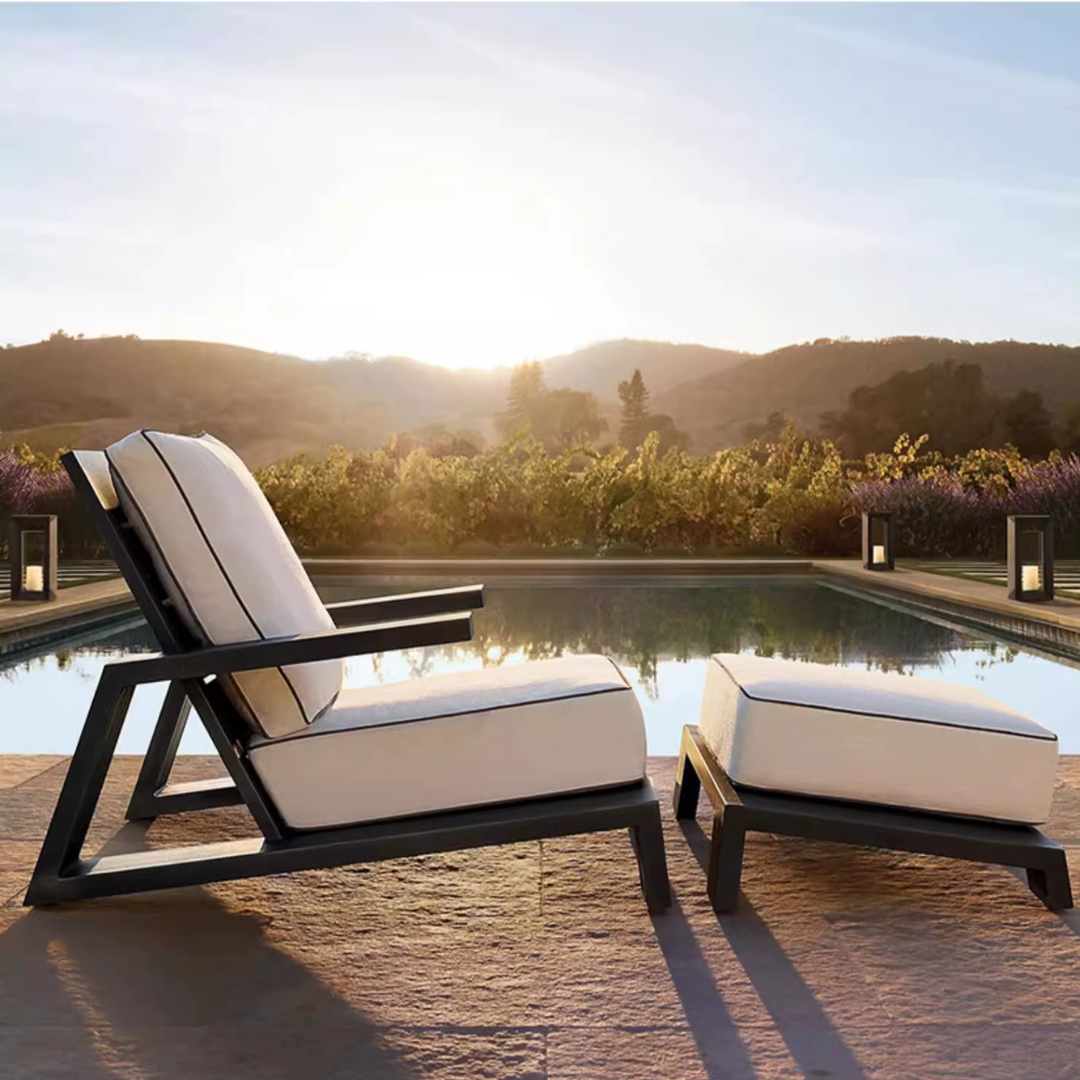 Black Accent Outdoor Garden Chair styled in a modern garden