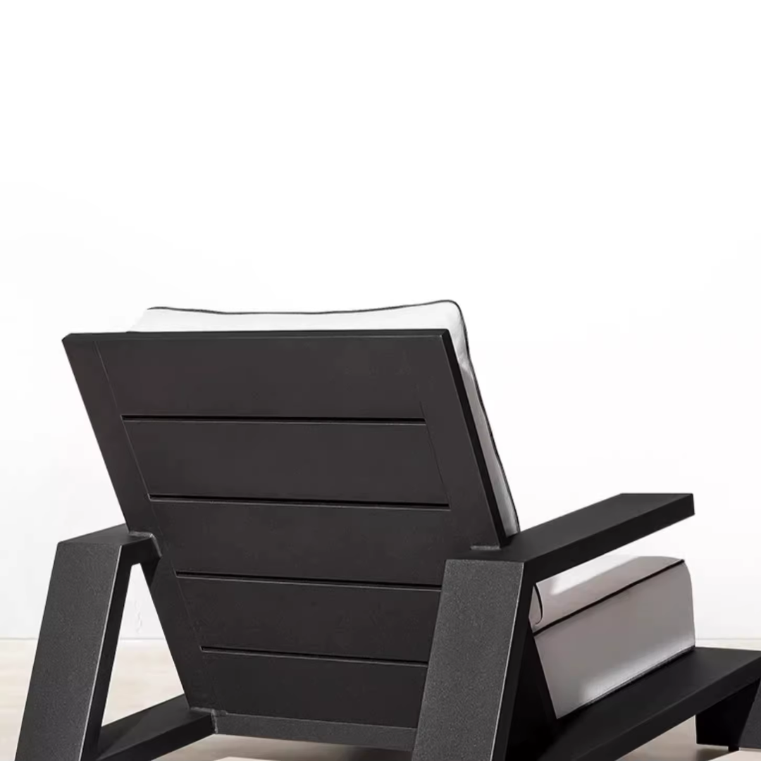 Black Accent Outdoor Garden Chair back view