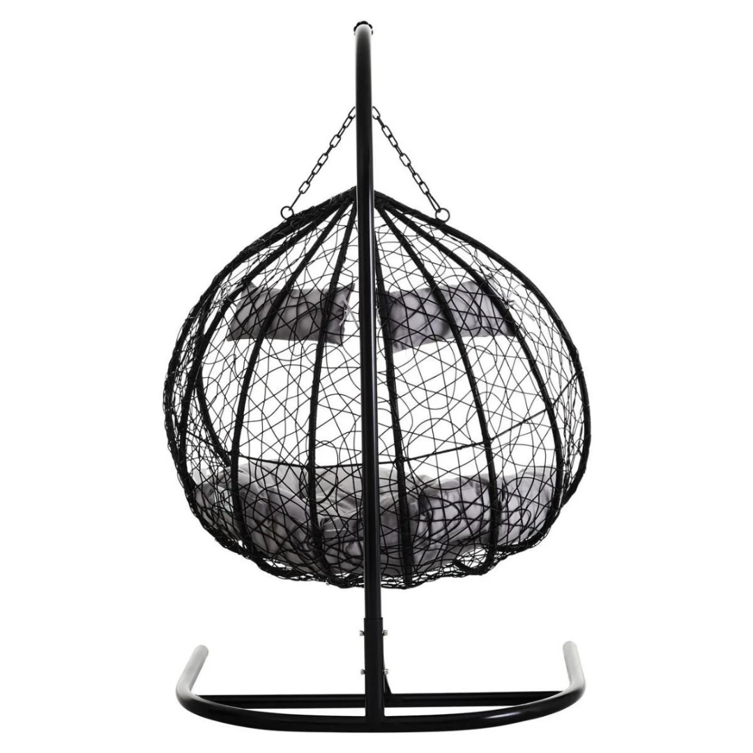 Black Hanging Egg Chair Double back view