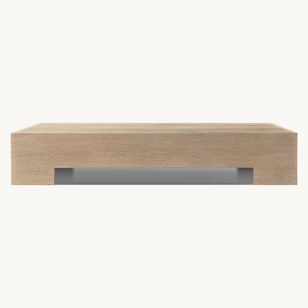 Teak garden table with modern rectangular shape, Studio Background