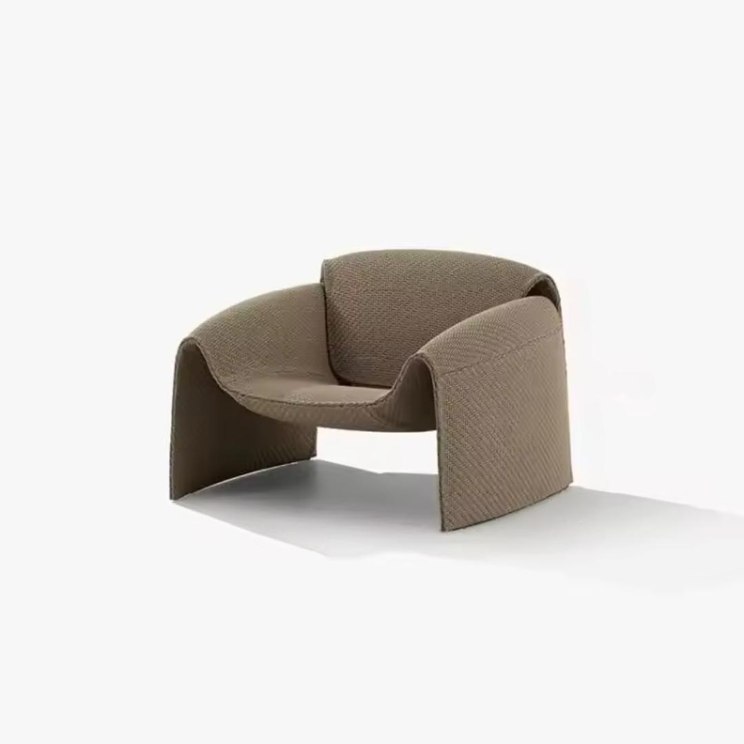 Luxury European Rattan Outdoor Armchair With White Background