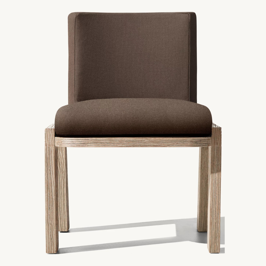Luxury Teak Garden Armless Chair for modern outdoor setups, front view