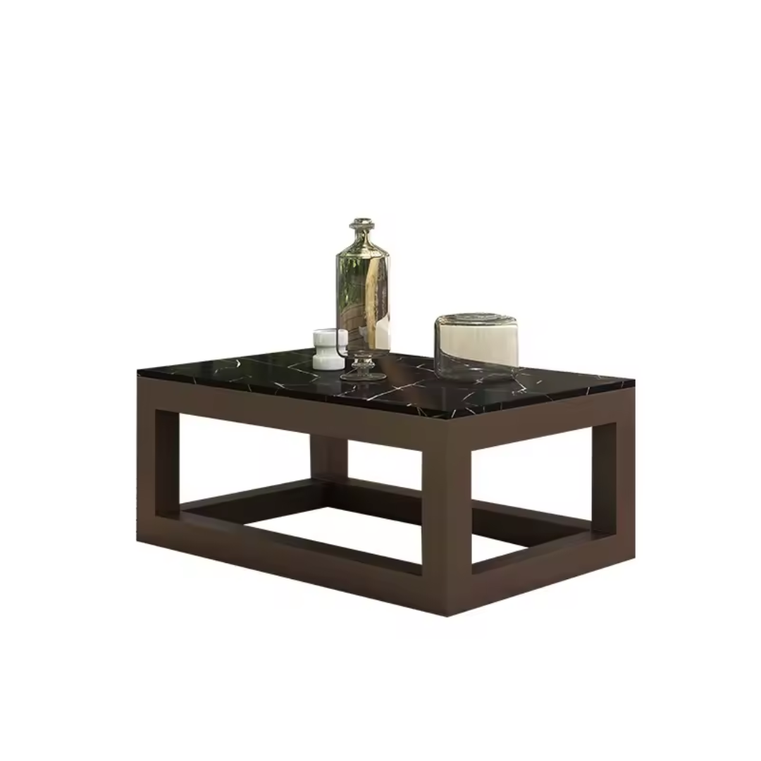Modern minimalist aluminium garden furniture set, coffee taable with a white background