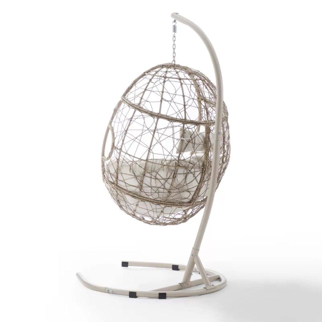 Modern Egg Hanging Chair With Stand back view