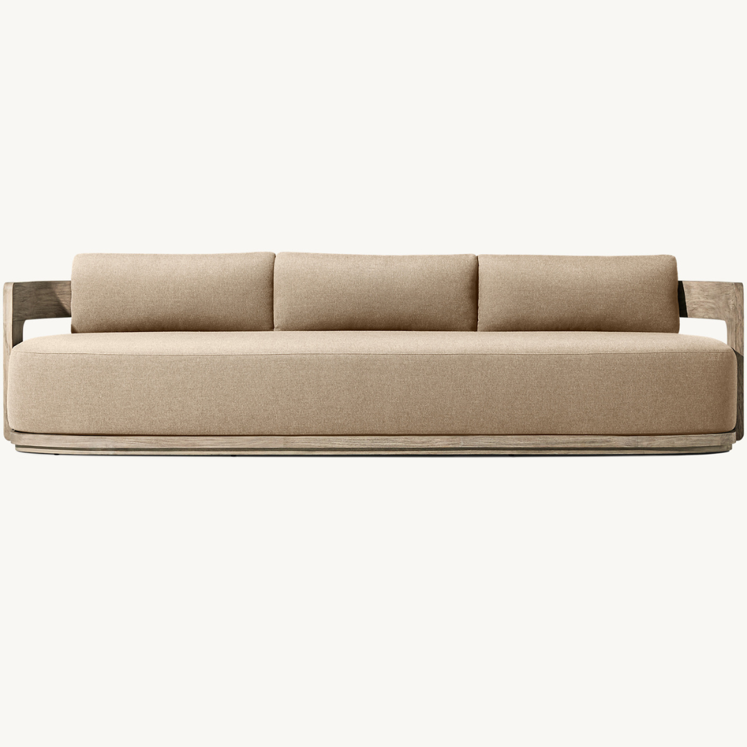 Solacium Contemporary Teak Outdoor Sofa