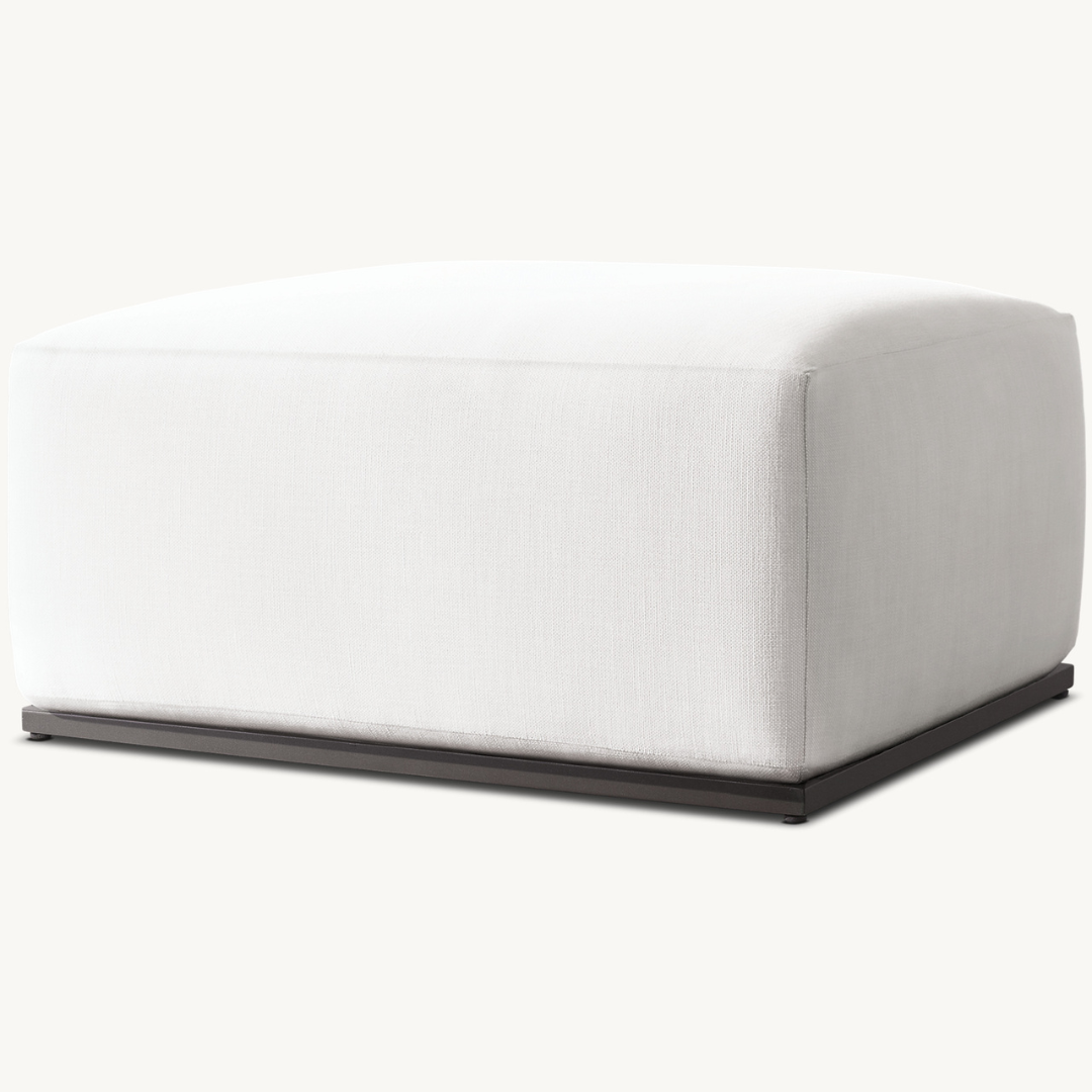 Calidus Nordic Luxury Rattan Pouffe at a angled view