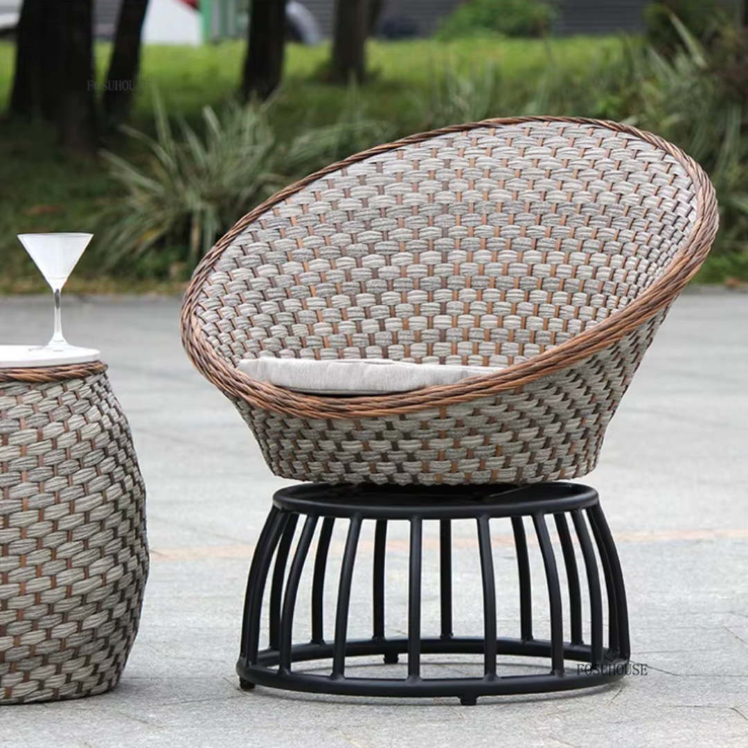 Garden Rattan Bistro chair front view