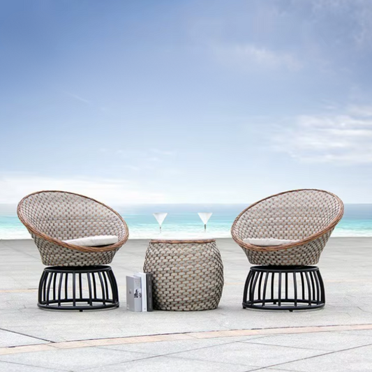 Garden Rattan Bistro Sets For 2 styled in a stylish setting