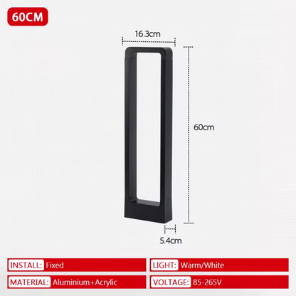 LED rectangle outdoor pillar light for outdoors, 60cm fixed