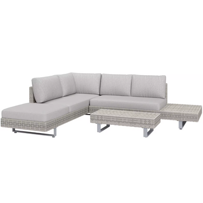 Luxury Grey Rattan Corner Sofa For Garden, white background