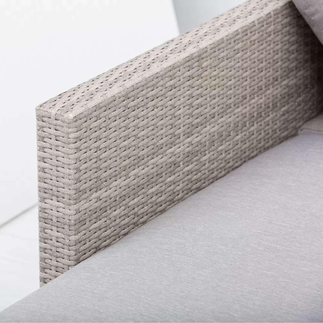 Luxury Grey Rattan Corner Sofa For Garden, highlighting is rattan texture and design