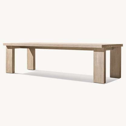 Luxury Teak Long Garden Dining Table for outdoor dining, angled view