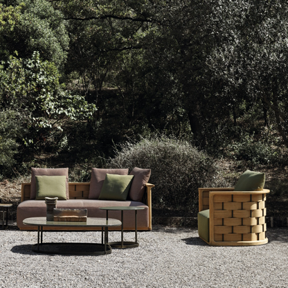 Modern French Wooden Outdoor Armchair