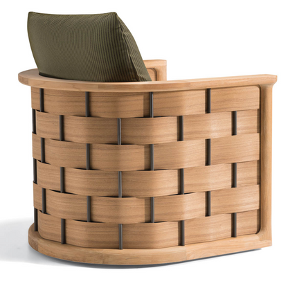 Modern French Wooden Outdoor Armchair