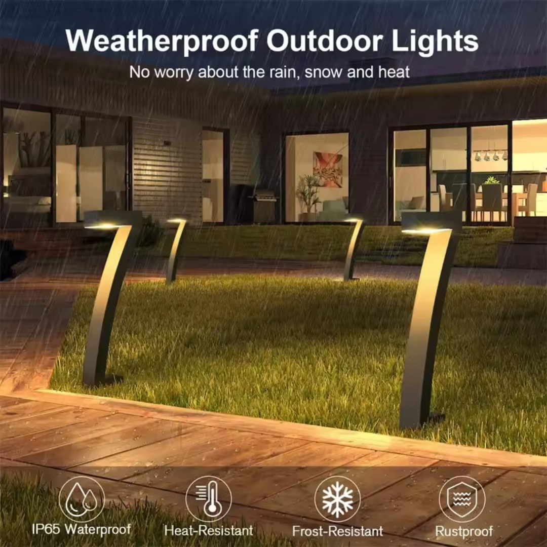 Waterproof outdoor LED light with solar panel for the best lighting, highlighting the waterproof feature