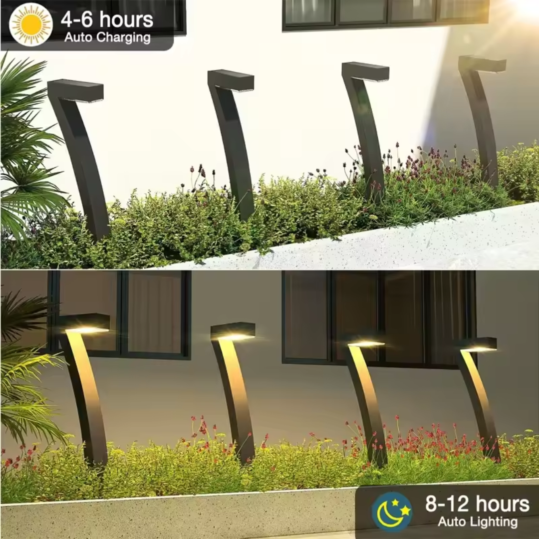 Waterproof outdoor LED light with solar panel for the best lighting, rechargable details