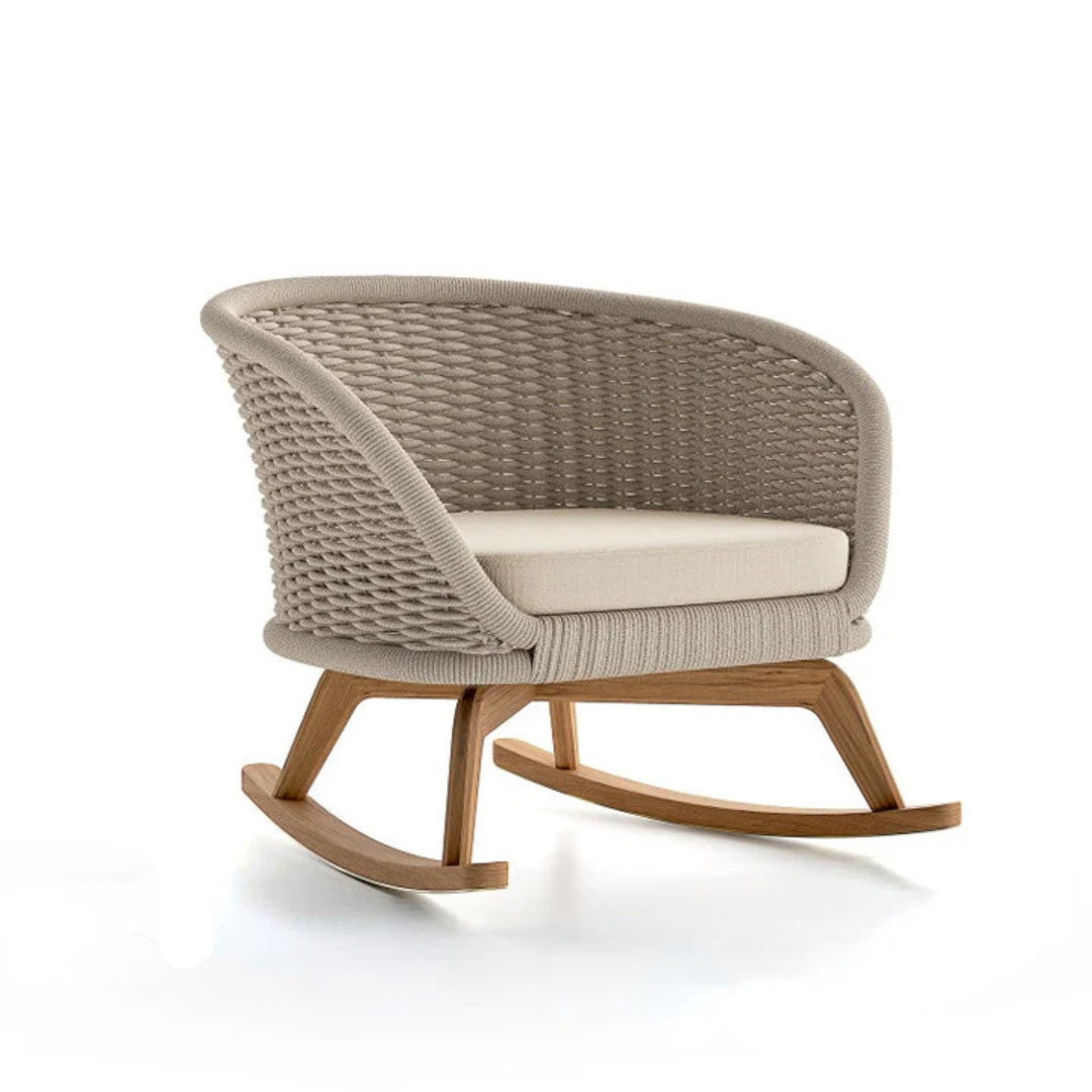 beige rocking chair on a white background