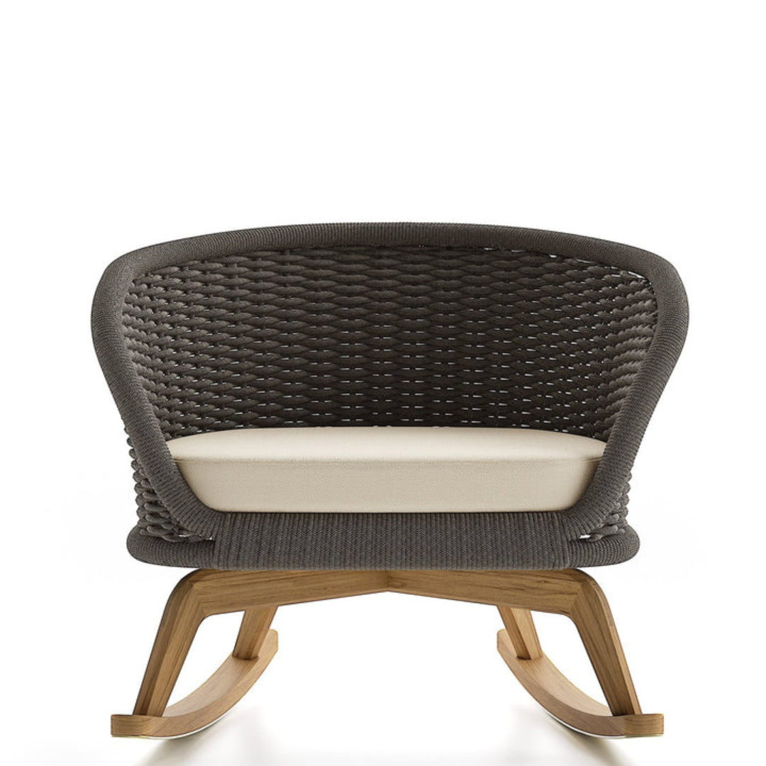 grey rocking chair on a white background