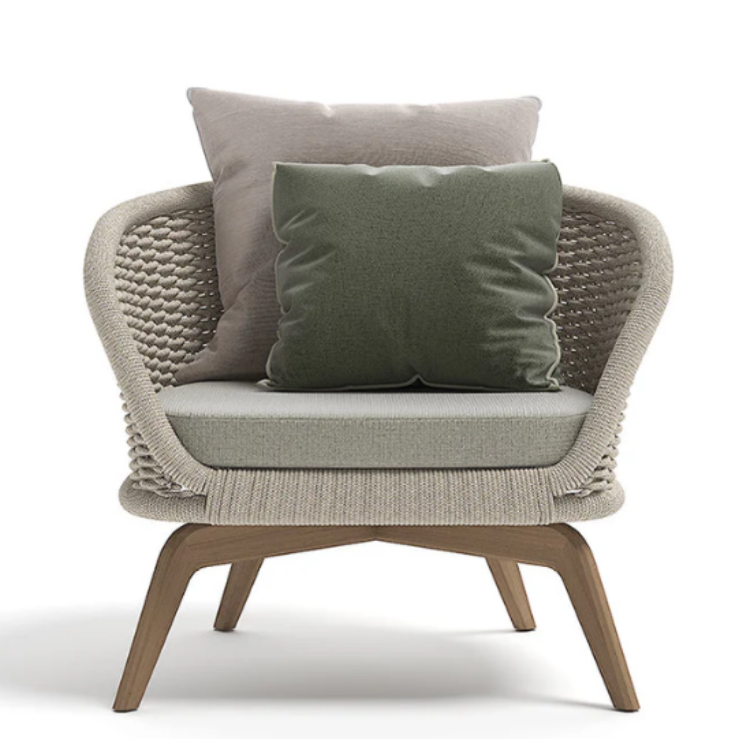 beige lounge chair on a white background