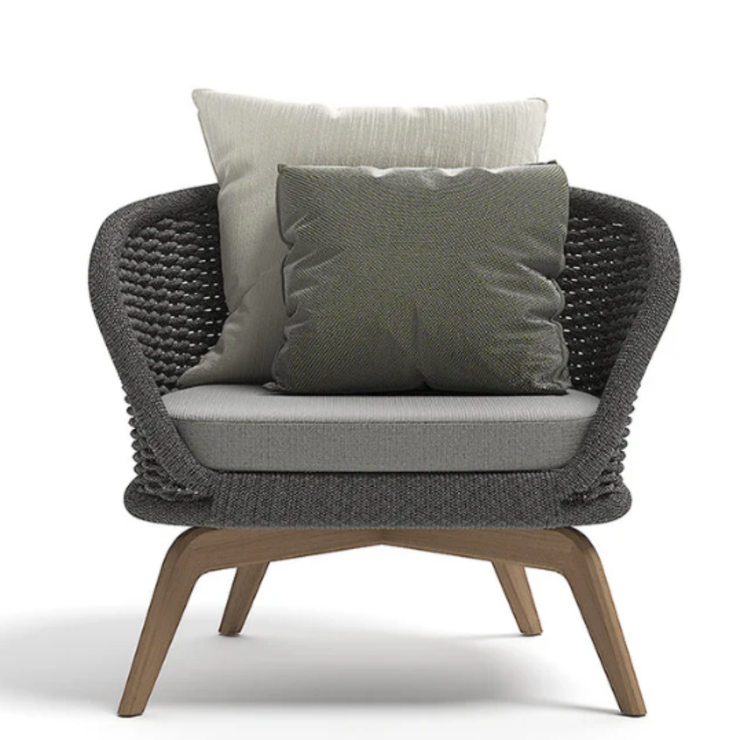 grey lounge chair on a white background