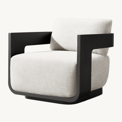 Solacium Contemporary Aluminium Garden Armchair with stylish design, angled view
