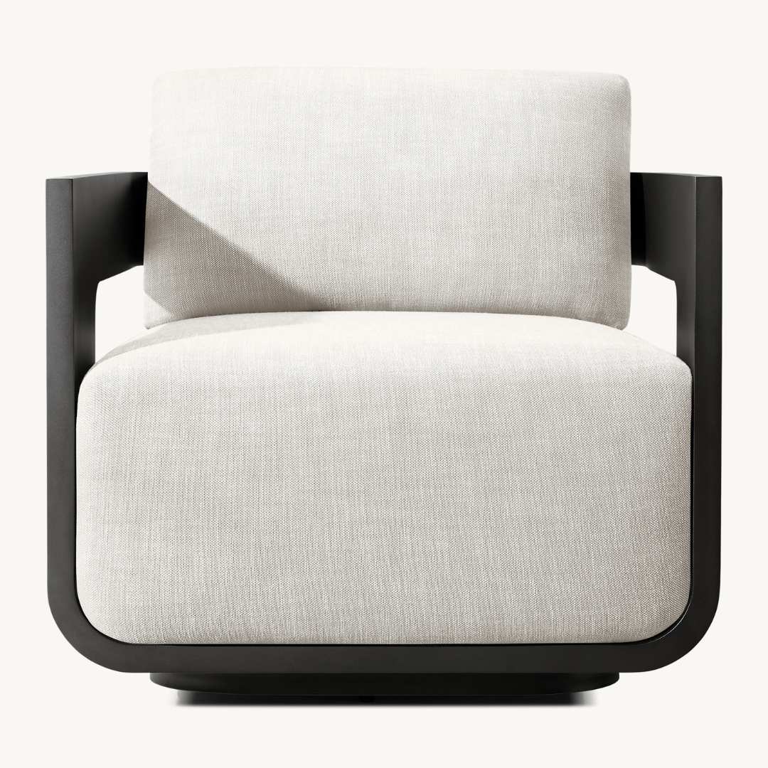 Solacium Contemporary Aluminium Garden Armchair with stylish design, front view
