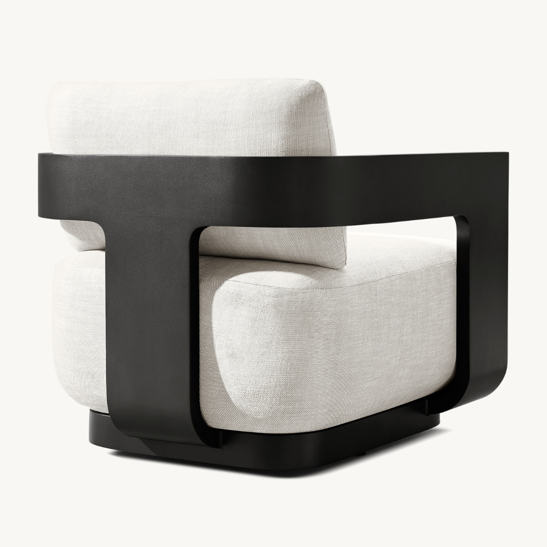 Solacium Contemporary Aluminium Garden Armchair with stylish design, back view