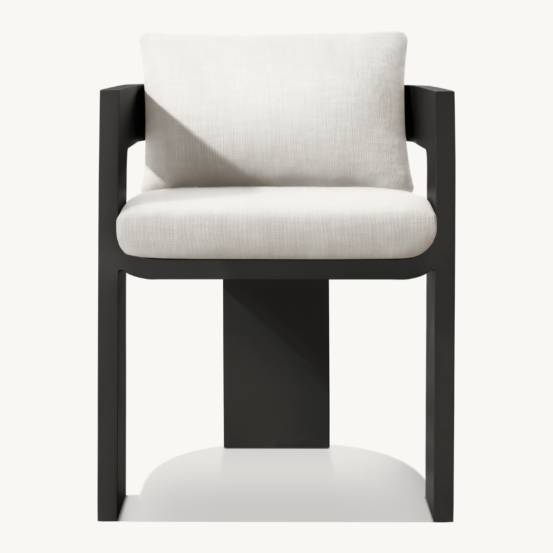Solacium Contemporary Aluminium Garden Chair, modern design, front view