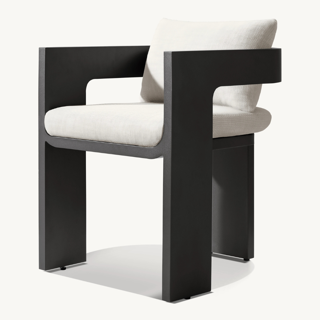 Solacium Contemporary Aluminium Garden Chair, modern design, angled view