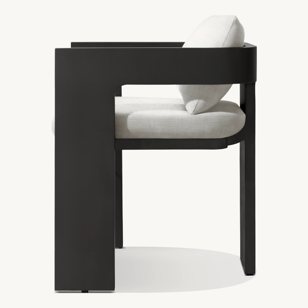 Solacium Contemporary Aluminium Garden Chair, modern design, side view