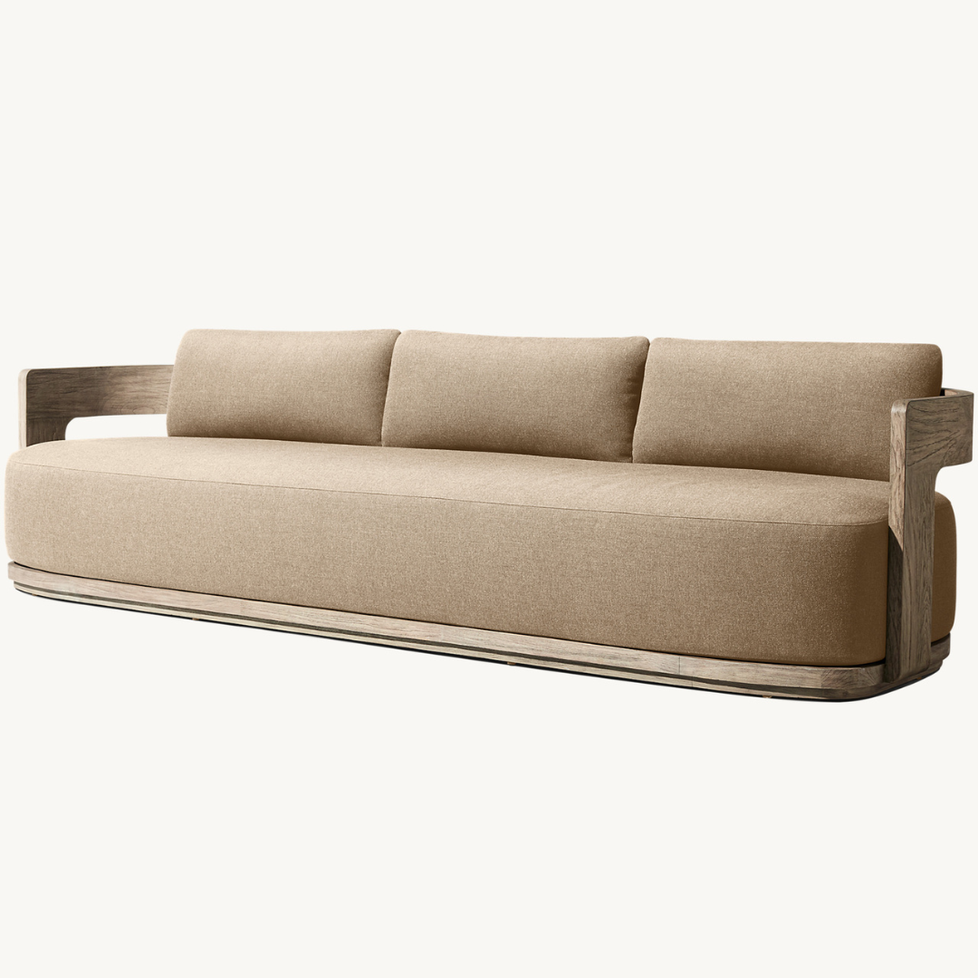 Solacium Contemporary Teak Outdoor Sofa