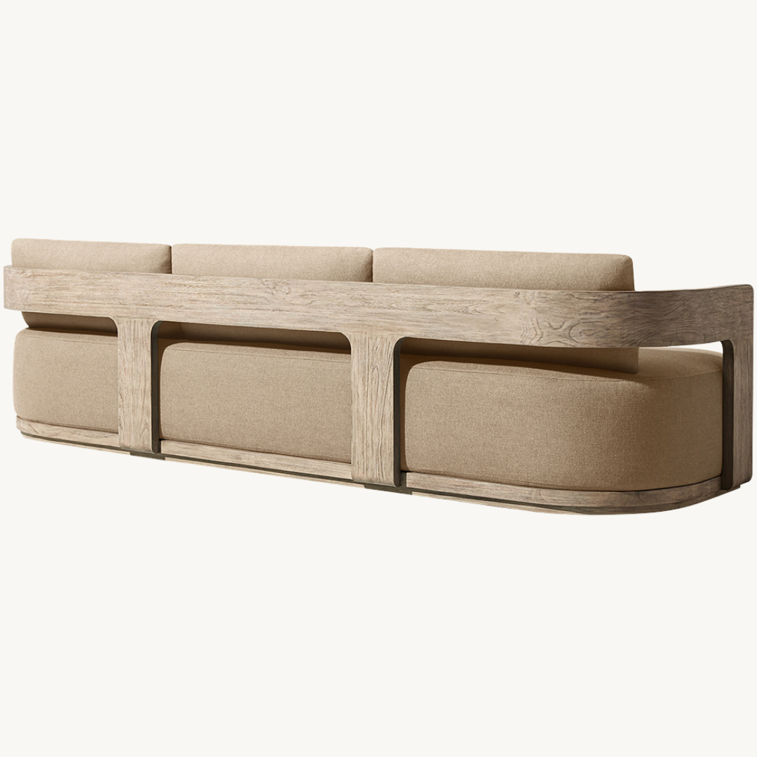 Solacium Contemporary Teak Outdoor Sofa
