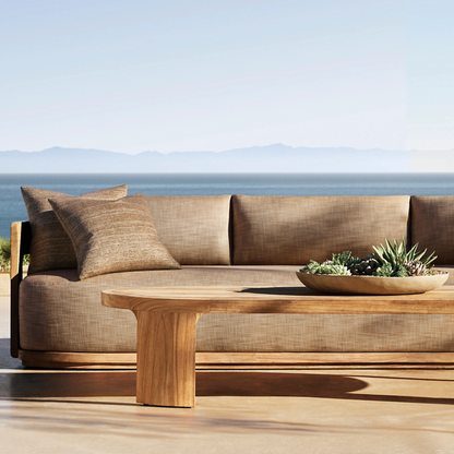 Solacium Contemporary Teak Outdoor Sofa