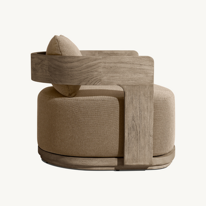 Solacium Contemporary Teak Outdoor Armchair, right side view