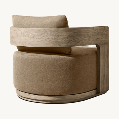 Solacium Contemporary Teak Outdoor Armchair, back view