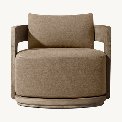 Solacium Contemporary Teak Outdoor Armchair, front view