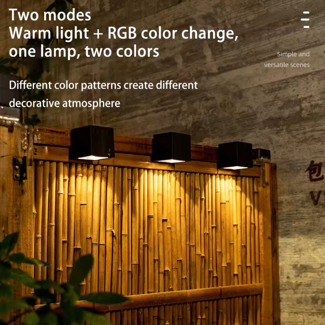 Classic exterior wall lamp for porch or patio lighting, on a bamboo wall