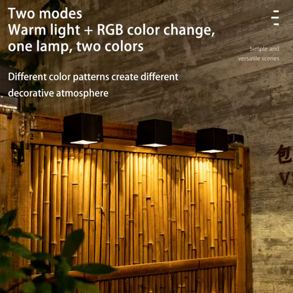 Classic exterior wall lamp for porch or patio lighting, on a bamboo wall