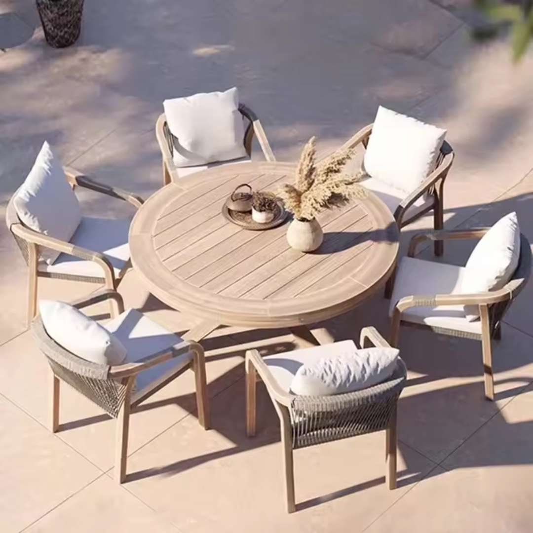  "Nordic dining set in teak wood"