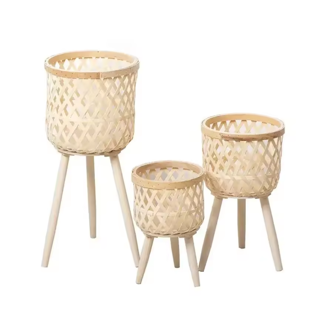 Lightweight wicker plant pots with natural texture, all sizes