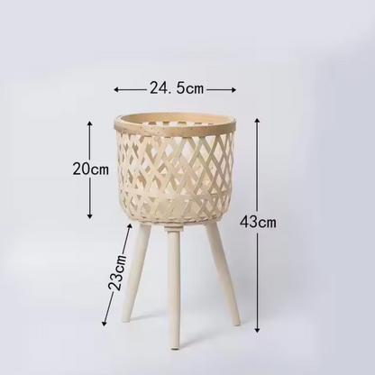 Lightweight wicker plant pots with natural texture, medium