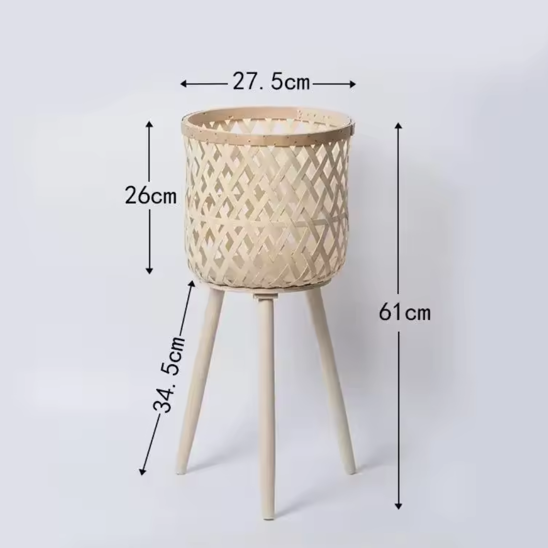 Lightweight wicker plant pots with natural texture, large