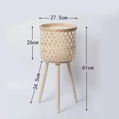 Lightweight wicker plant pots with natural texture, large